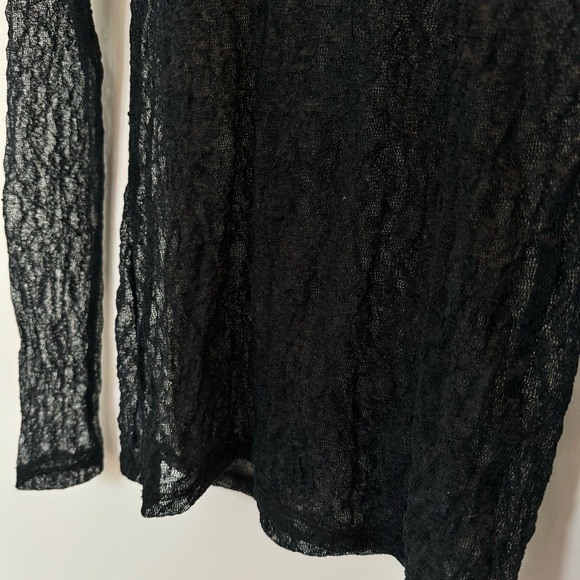 SOLD All Over Lace stretch Turtleneck Top in Black - Picture 9 of 17